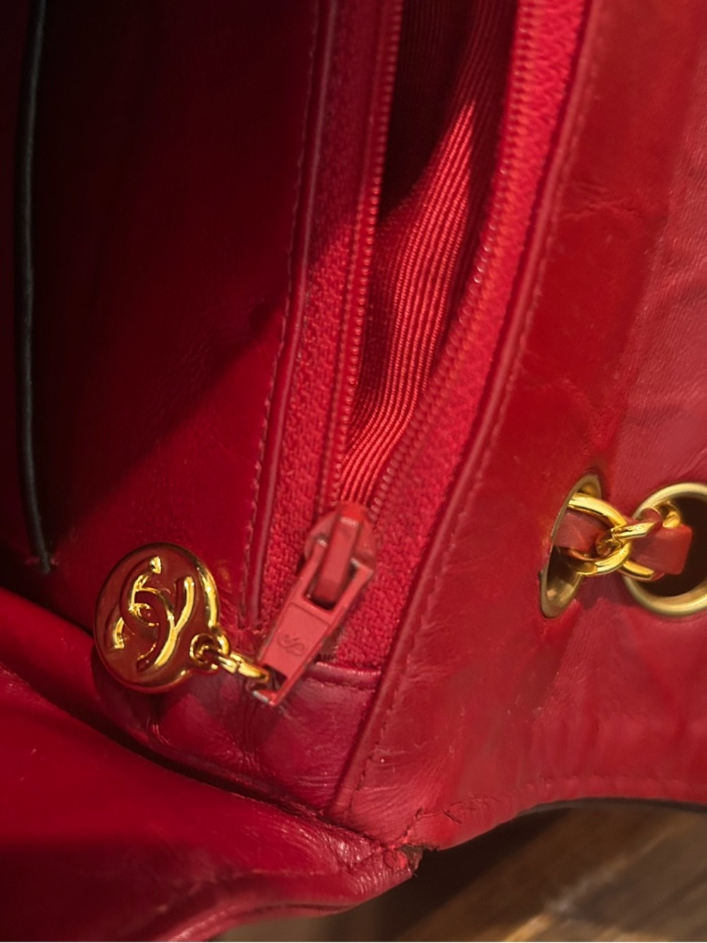 CHANEL Quilted Shoulder Flap Bag in Deep Red with Gold Hardware - Picture 13 of 16